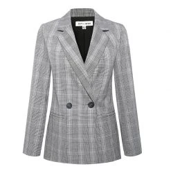 Ivy + Jack Fashion Mason Light Grey Check Boyfriend Blazer 9 Ivy + Jack Fashion Mason Light Grey Check Boyfriend Blazer