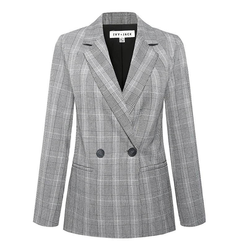 Ivy + Jack Fashion Mason Light Grey Check Boyfriend Blazer 6 Ivy + Jack Fashion Mason Light Grey Check Boyfriend Blazer