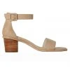 Mickee Nude Leather Ankle Strap Heel