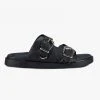 Solsana Mika Black Footbed Buckle Slides Accessories