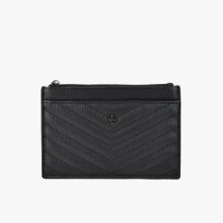 Peta + Jain Millie Black Chevron Quily Vegan Leather Slim Wallet