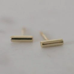 Sophie Mini Bar Stud Earrings Gold Accessories