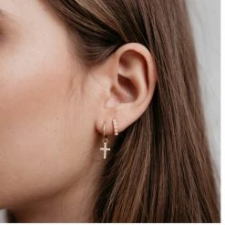 Sophie Mini Pearl Huggies Earrings Gold