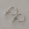 Sophie Accessories Mini Pearl Sleeper Earrings Silver 1 Sophie Accessories Mini Pearl Sleeper Earrings Silver