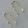 Sophie Accessories Mini Pearl Thread Hook Earrings Gold