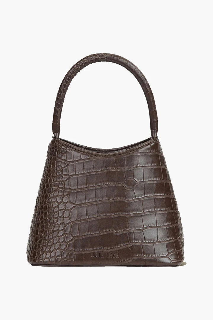 Brie Leon Mini Chloe Espresso Top Handle Croc Bag 3 Brie Leon Mini Chloe Espresso Top Handle Croc Bag