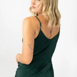 Among The Brave Fashion Moonlight Forest Satin Bias Slip Dress