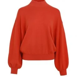Ivy + Jack Motivation Blood Orange Boxy Balloon Sleeve Knit