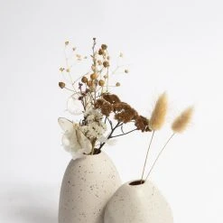 NED Collections Living & Decor Little Rick Beige Speckle Vase