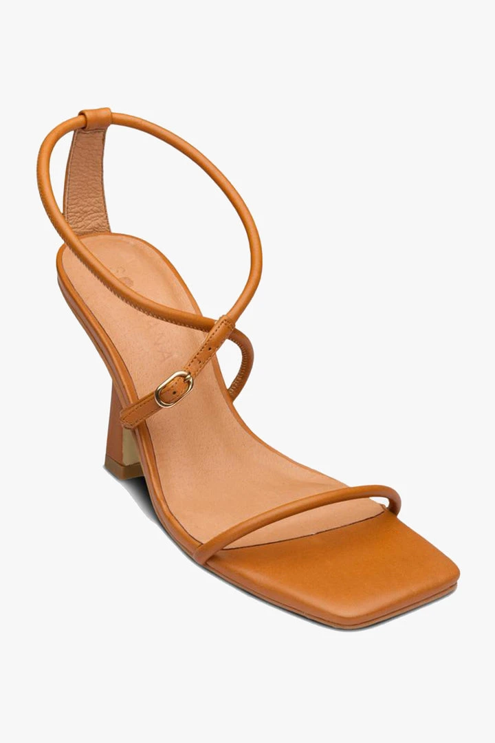 Solsana Nevaeh Thin Multi Straps Toffee Leather High Heels Accessories 4 Solsana Nevaeh Thin Multi Straps Toffee Leather High Heels Accessories