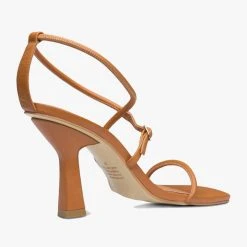 Solsana Nevaeh Thin Multi Straps Toffee Leather High Heels Accessories 7 Solsana Nevaeh Thin Multi Straps Toffee Leather High Heels Accessories