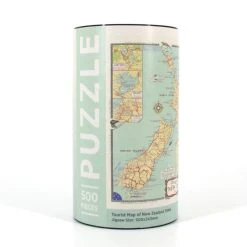 100% NZ NZ Tourist Map Mint Green Jigsaw Puzzle 500pc