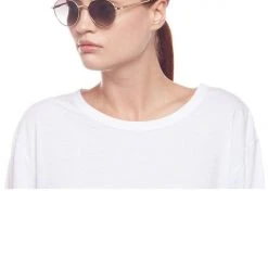 Le Specs Accessories Newfangle Metal Gold Rim With Khaki Lens Round Sunglasses