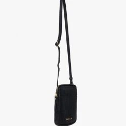 Saben Nikko Black Woven Leather Phone Sling Accessories