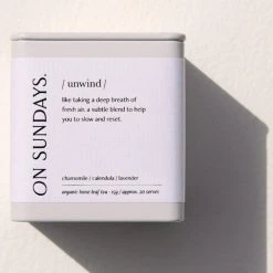 On Sundays Eat & Drink Unwind 20 Serve Loose Leaf Tea Tin