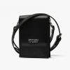 Stolen On Tour Black Leather Cross Body Phone Bag With Silver Hardware