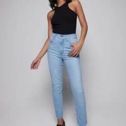 Nobody Denim Fashion Frankie Intention Ankle Stretching Sky Blue Jean