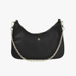 Peta + Jain Paloma Black Pebble Gold Vegan Leather Crossbody Bag Accessories