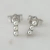 Sophie Accessories Pearl Bar Stud Earrings Silver