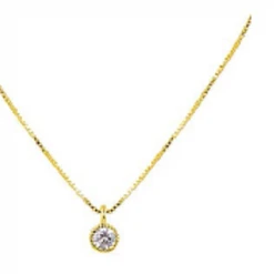 Brie Leon 925 Redondo Drop Necklace Gold Plated Clear Stone Drop Detail Accessories