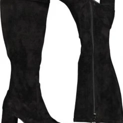 Minx Point Pop Knee High Black Suede Heeled Boot Accessories
