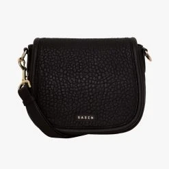 Saben Sadie Black Bubble Saddle Shoulder Bag