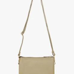 Saben Tilly Multi Pocket Tussock Pale Green Leather Crossbody Clutch