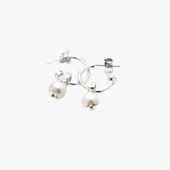 Stolen Purity Sleeper Pearl Earrings Silver Accessories