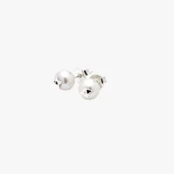 Stolen Accessories Purity Stud Pearl Earrings Silver