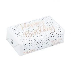 Huxter Happy Birthday Gold Foil Navy Dots Soap Gifts For Her