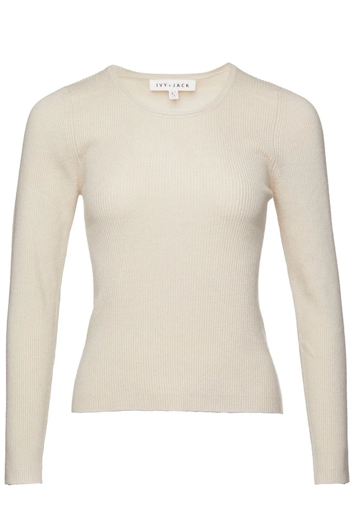 Ivy + Jack Radiant Cream LS Rib Knit Crew Neck Top 6 Ivy + Jack Radiant Cream LS Rib Knit Crew Neck Top