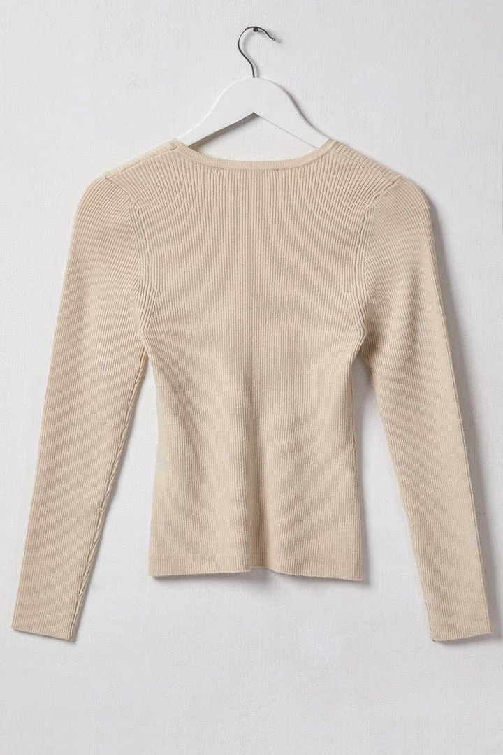 Ivy + Jack Radiant Cream LS Rib Knit Crew Neck Top 8 Ivy + Jack Radiant Cream LS Rib Knit Crew Neck Top