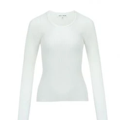 Ivy + Jack Radiant Ivory LS Rib Knit Crew Neck Top