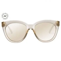 Le Specs Resumption Sustainable Stone Frame With Gold Lens Cat Eye Sunglasses