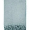 Mulberi Cushion, Throws & Linen Rhapsody Acrylic Brushed Duck Egg Blue Throw 130x150cm