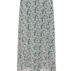 Ivy + Jack Ritzy Emerald Leaf Midi Pleated Skirt