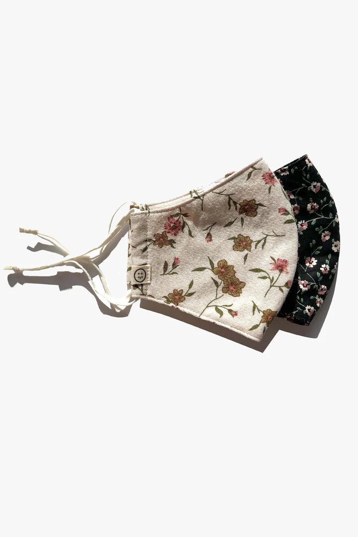 Personal Space Neutral Floral + Black Floral Face Mask Two Pack Accessories 3 Personal Space Neutral Floral + Black Floral Face Mask Two Pack Accessories