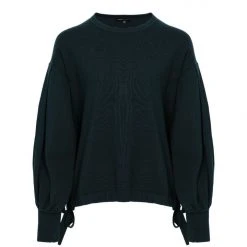 Among The Brave Fashion Rylee Black Slouchy Tie Hem Soft Brushed Sweat