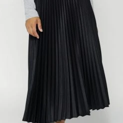 Stella + Gemma Isabella Black Pleated Midi Skirt
