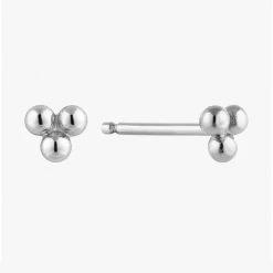 Ania Haie Modern Minimalism Small Silver Three Ball Stud Earrings Accessories