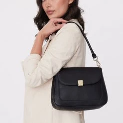 Saben Accessories Malloy Black Leather Shoulder Bag