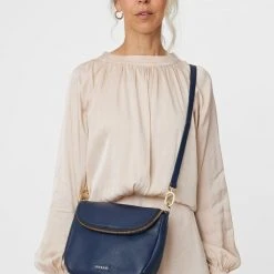 Saben Fifi Navy Leather Shoulder Bag Accessories