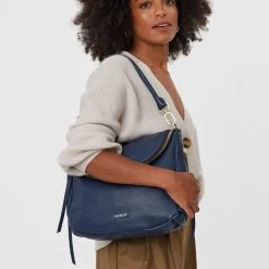 Saben Accessories Frankie Fold Over Navy Shoulder Bag