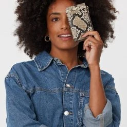 Saben Winona Card Holder Brown Python Leather