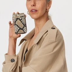 Saben Winona Card Holder Brown Python Leather