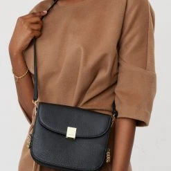 Saben Blaise Black Leather Crossbody Bag