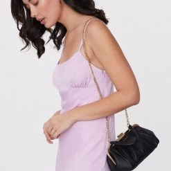 Saben Accessories Gigi Black Leather Vintage Small Frame Bag With Gold Clasp