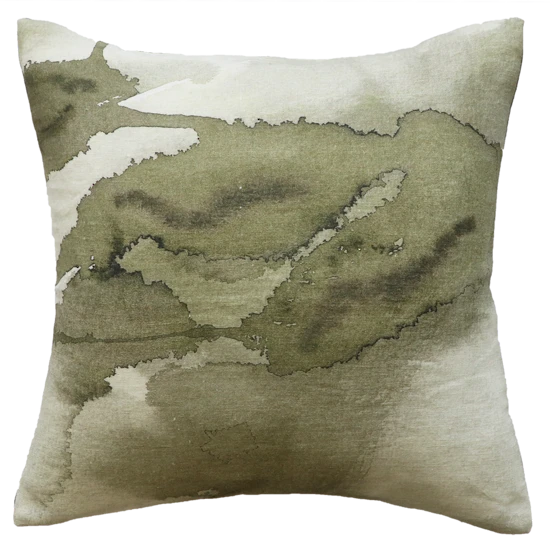 Mulberi Seamus Green Feather Filled 100% Linen Cushion 50x50cm Cushion, Throws & Linen 3 Mulberi Seamus Green Feather Filled 100% Linen Cushion 50x50cm Cushion, Throws & Linen