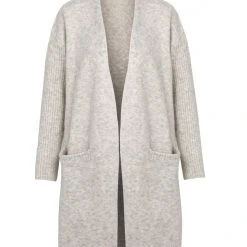 Among The Brave Fashion Secure Oat Longline Knit Cardigan With Pockets