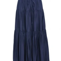 Among The Brave Fashion Sensational Navy Tiered Satin Tie Waist Maxi Skirt 9 Among The Brave Fashion Sensational Navy Tiered Satin Tie Waist Maxi Skirt